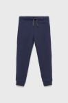 Дитячі бавовняні штани United Colors of Benetton колір синій однотонні (2620455) Дитячі бавовняні штани United Colors of Benetton колір синій однотонні (2620455)