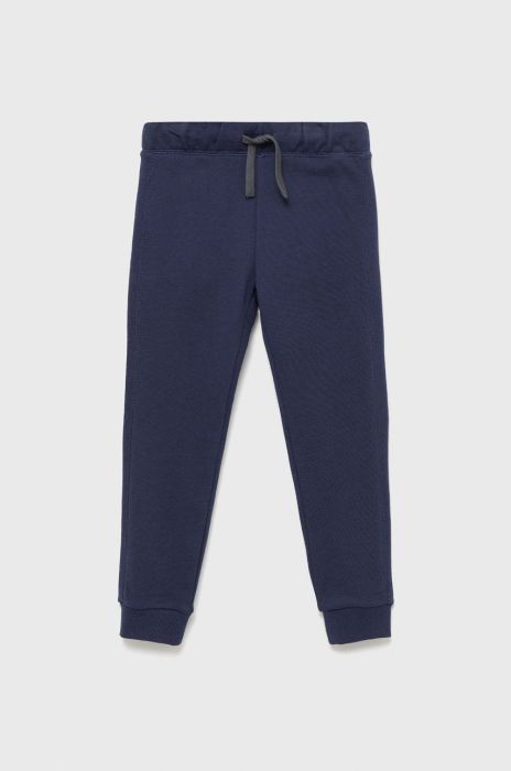 Дитячі бавовняні штани United Colors of Benetton колір синій однотонні (2620455) Дитячі бавовняні штани United Colors of Benetton колір синій однотонні (2620455)