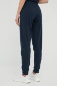 Штани EA7 Emporio Armani жіноче колір синій однотонні