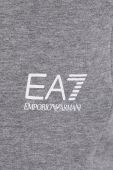 Штани EA7 Emporio Armani жіночі колір сірий гладкі Штани EA7 Emporio Armani жіночі колір сірий гладкі