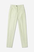 Штани з домішкою льону Wood Wood Courtney Mini Stripe Trousers колір зелений прямі висока посадка 12211600.5291-PASTELG Штани з домішкою льону Wood Wood Courtney Mini Stripe Trousers колір зелений прямі висока посадка 12211600.5291-PASTELG