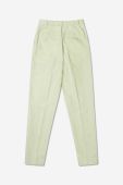 Штани з домішкою льону Wood Wood Courtney Mini Stripe Trousers колір зелений прямі висока посадка 12211600.5291-PASTELG Штани з домішкою льону Wood Wood Courtney Mini Stripe Trousers колір зелений прямі висока посадка 12211600.5291-PASTELG