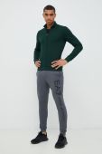 Бавовняні спортивні штани EA7 Emporio Armani чоловічі колір сірий з принтом