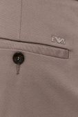 Штани Emporio Armani чоловічі колір сірий облягаюче Штани Emporio Armani чоловічі колір сірий облягаюче