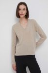Вовняний светр United Colors of Benetton жіночий колір бежевий легкий (3413075)