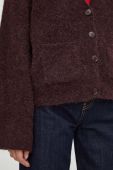 Вовняний кардиган Gestuz колір бордовий легкий