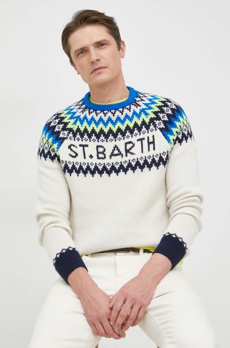 Светр з домішкою вовни MC2 Saint Barth чоловічий колір барвистий Светр з домішкою вовни MC2 Saint Barth чоловічий колір барвистий