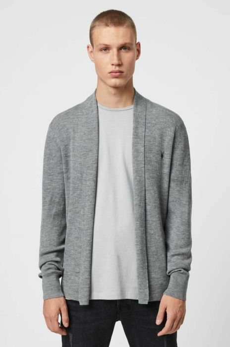 Вовняний кардиган AllSaints колір коричневий