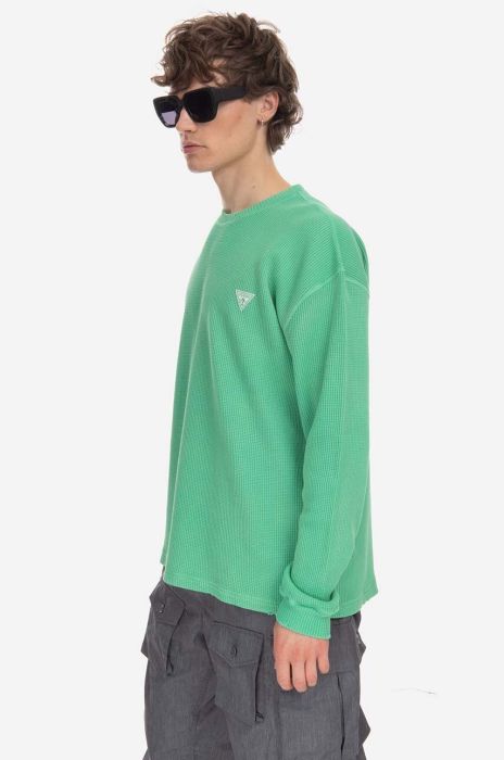 Бавовняний светр Guess колір зелений легкий M3GP00.KBB20-G046 Бавовняний светр Guess колір зелений легкий M3GP00.KBB20-G046