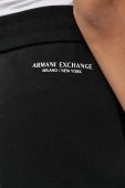 Шорти Armani Exchange жіночі колір чорний однотонні висока посадка