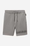 Дитячі бавовняні шорти Napapijri N-Saleina колір сірий з принтом