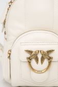 Шкіряний рюкзак Pinko жіночий колір білий малий з аплікацією (2332272) Шкіряний рюкзак Pinko жіночий колір білий малий з аплікацією (2332272)