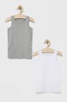 Дитячий топ United Colors of Benetton (2-pack) колір сірий однотонний Дитячий топ United Colors of Benetton (2-pack) колір сірий однотонний