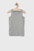 Дитячий топ United Colors of Benetton (2-pack) колір сірий однотонний Дитячий топ United Colors of Benetton (2-pack) колір сірий однотонний