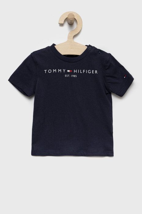 Дитяча бавовняна футболка Tommy Hilfiger колір синій з принтом (2557933) Дитяча бавовняна футболка Tommy Hilfiger колір синій з принтом (2557933)