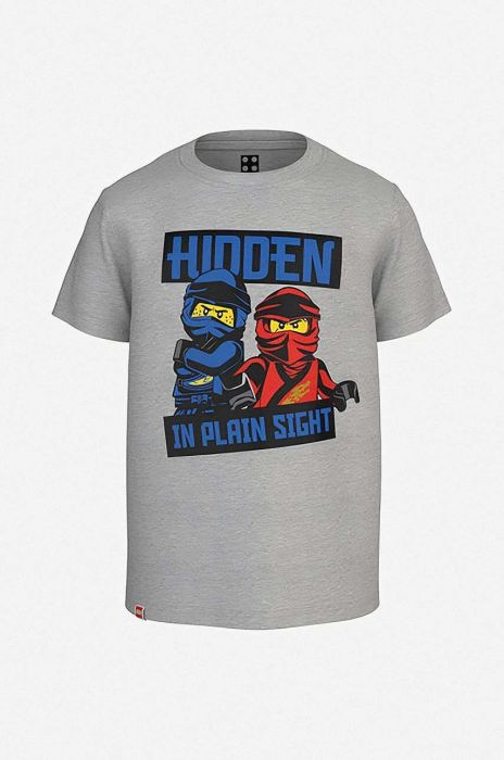 Дитяча бавовняна футболка Lego колір сірий з принтом (3301311) Дитяча бавовняна футболка Lego колір сірий з принтом (3301311)