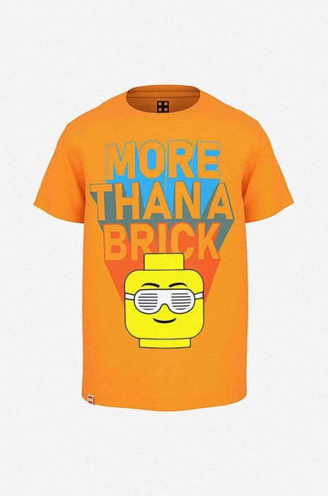 Дитяча бавовняна футболка Lego колір помаранчевий з принтом (3301079)