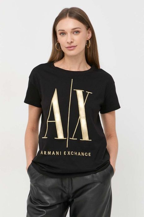 Бавовняна футболка Armani Exchange колір чорний (3143660) Бавовняна футболка Armani Exchange колір чорний (3143660)