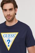 Футболка Guess чоловіча колір синій з принтом Футболка Guess чоловіча колір синій з принтом