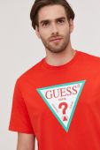Футболка Guess чоловіча колір помаранчевий з принтом Футболка Guess чоловіча колір помаранчевий з принтом