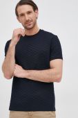 Бавовняна футболка Emporio Armani колір синій візерунок Бавовняна футболка Emporio Armani колір синій візерунок