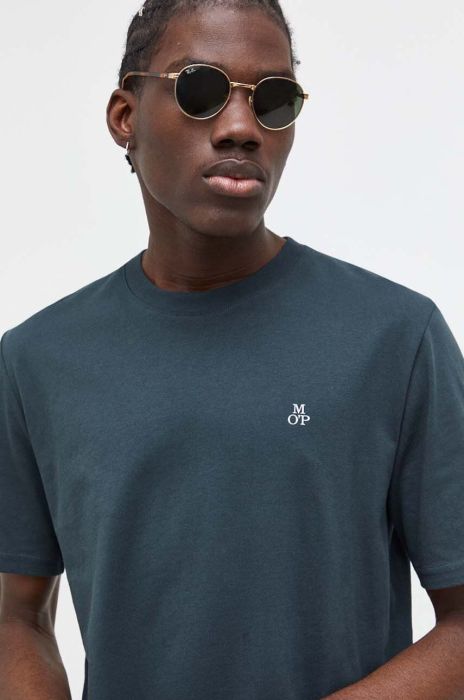 Бавовняна футболка Marc O'Polo чоловічий колір зелений меланж Бавовняна футболка Marc O'Polo чоловічий колір зелений меланж