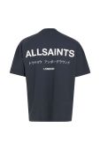 Бавовняна футболка AllSaints з принтом колір блакитний Бавовняна футболка AllSaints з принтом колір блакитний