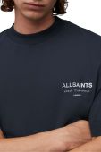 Бавовняна футболка AllSaints з принтом колір блакитний Бавовняна футболка AllSaints з принтом колір блакитний