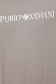 Бавовняна футболка Emporio Armani колір бежевий з принтом Бавовняна футболка Emporio Armani колір бежевий з принтом