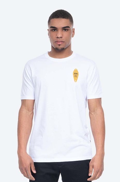 Бавовняна футболка Wood Wood колір білий з принтом 12035715.2334-BRIGHTW Бавовняна футболка Wood Wood колір білий з принтом 12035715.2334-BRIGHTW