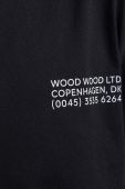 Бавовняна футболка Wood Wood Sami Info T-shirt колір чорний з принтом 12135720.2491-WHITE Бавовняна футболка Wood Wood Sami Info T-shirt колір чорний з принтом 12135720.2491-WHITE