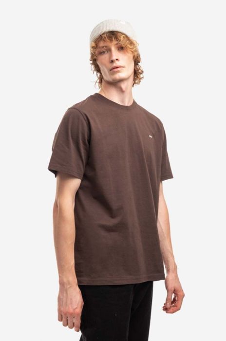 Бавовняна футболка Wood Wood Sami Classic T-shirt колір коричневий однотонна 12235721.2491-DARKORA Бавовняна футболка Wood Wood Sami Classic T-shirt колір коричневий однотонна 12235721.2491-DARKORA