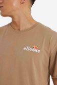 Бавовняна футболка Ellesse колір коричневий з принтом SHM13796-GREEN Бавовняна футболка Ellesse колір коричневий з принтом SHM13796-GREEN