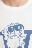 Бавовняна футболка Wood Wood x Garfield колір білий візерунок 30045700.2222-WHITE Бавовняна футболка Wood Wood x Garfield колір білий візерунок 30045700.2222-WHITE