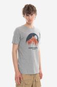 Бавовняна футболка Fjallraven колір сірий з принтом F87053.051-51 Бавовняна футболка Fjallraven колір сірий з принтом F87053.051-51