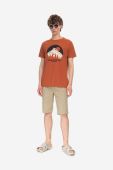 Бавовняна футболка Fjallraven колір помаранчевий з принтом F87053.243-243 Бавовняна футболка Fjallraven колір помаранчевий з принтом F87053.243-243