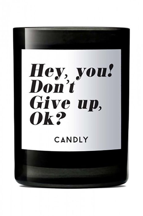 Candly Ароматична соєва свічка Hey, you? Don't give up, ok? 250 g колір чорний Candly Ароматична соєва свічка Hey, you? Don't give up, ok? 250 g колір чорний