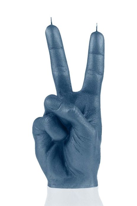 Свічка декоративна Candellana Hand Peace колір темно-синій