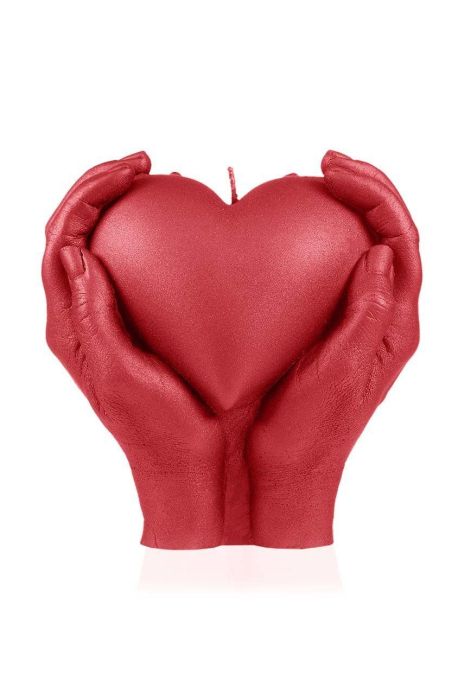 Свічка декоративна Candellana Heand Love колір червоний (2981660)