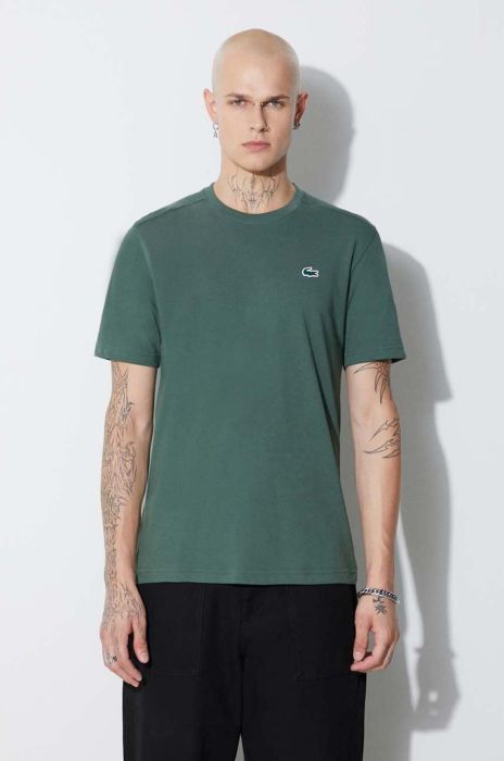 Футболка Lacoste чоловічий колір зелений однотонний TH7618-001 Футболка Lacoste чоловічий колір зелений однотонний TH7618-001