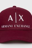 Бавовняна кепка Armani Exchange колір бордовий з аплікацією (2564215) Бавовняна кепка Armani Exchange колір бордовий з аплікацією (2564215)