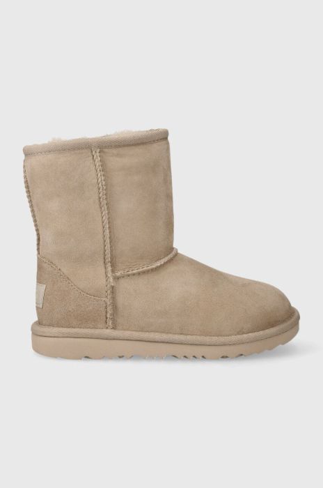 Дитячі замшеві чоботи UGG Classic II колір бежевий Дитячі замшеві чоботи UGG Classic II колір бежевий