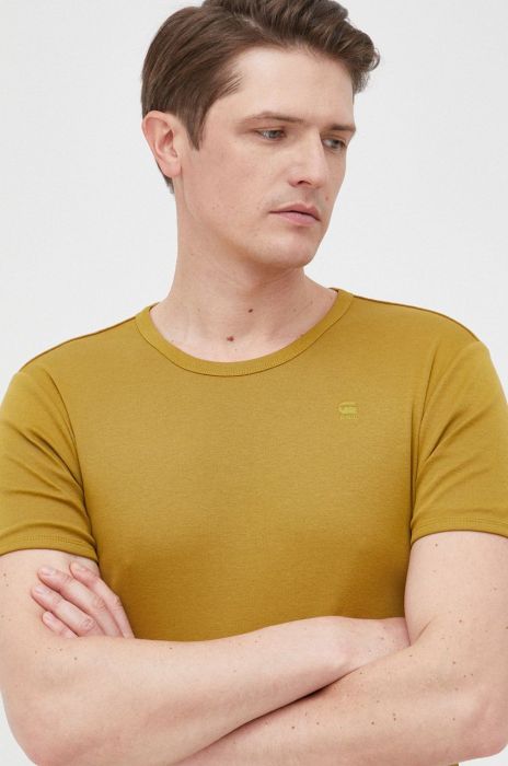 Бавовняна футболка G-Star Raw колір зелений однотонна Бавовняна футболка G-Star Raw колір зелений однотонна