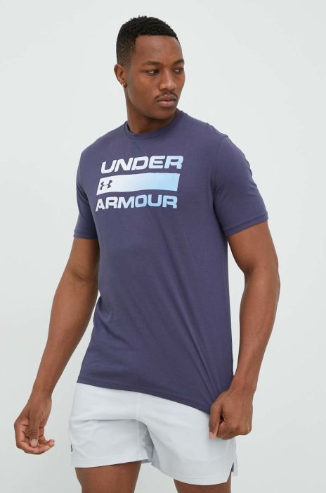 Футболка Under Armour чоловічий з принтом колір фіолетовий Футболка Under Armour чоловічий з принтом колір фіолетовий