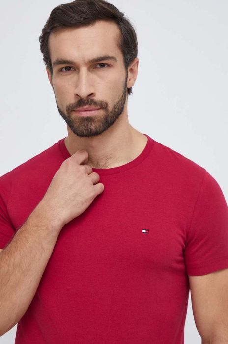 Футболка Tommy Hilfiger чоловічий колір бордовий однотонний (3677349) Футболка Tommy Hilfiger чоловічий колір бордовий однотонний (3677349)