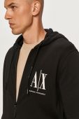 Бавовняна кофта Armani Exchange чоловіча колір чорний гладка