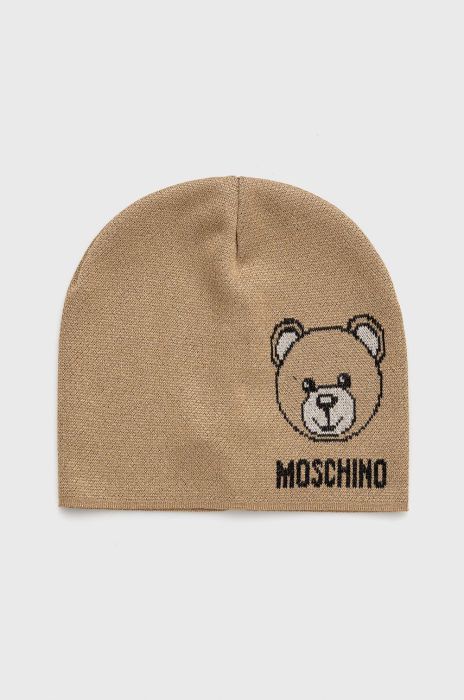 Шапка Moschino колір золотий з тонкого трикотажу Шапка Moschino колір золотий з тонкого трикотажу