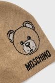 Шапка Moschino колір золотий з тонкого трикотажу Шапка Moschino колір золотий з тонкого трикотажу