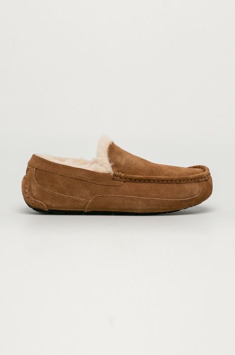 UGG - Шкіряні тапочки Ascot колір коричневий UGG - Шкіряні тапочки Ascot колір коричневий