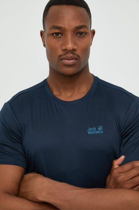 Спортивна футболка Jack Wolfskin Tech колір синій однотонна (2605726)